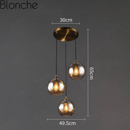 Suspension design LED avec boule en verre fumé Loft - vue 6 sur 15