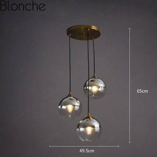Suspension design LED avec boule en verre fumé Loft - vue 8 sur 15