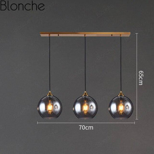 Suspension design LED avec boule en verre fumé Loft - vue 7 sur 15