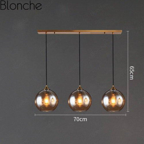 Suspension design LED avec boule en verre fumé Loft - vue 14 sur 15
