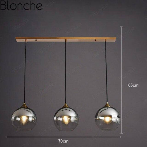 Suspension design LED avec boule en verre fumé Loft - vue 16 sur 15