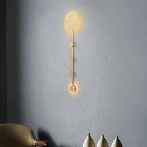 Applique murale design LED dorée avec disque style Shining - vue 2 sur 5