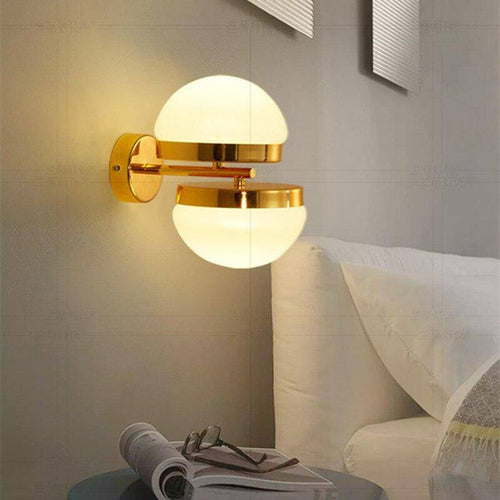 Applique murale dorée LED avec demi-sphère design Creative - vue 3 sur 7