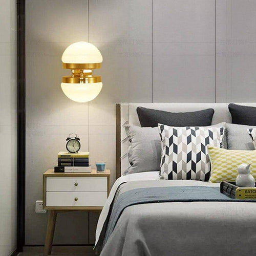 Applique murale dorée LED avec demi-sphère design Creative - vue 4 sur 7