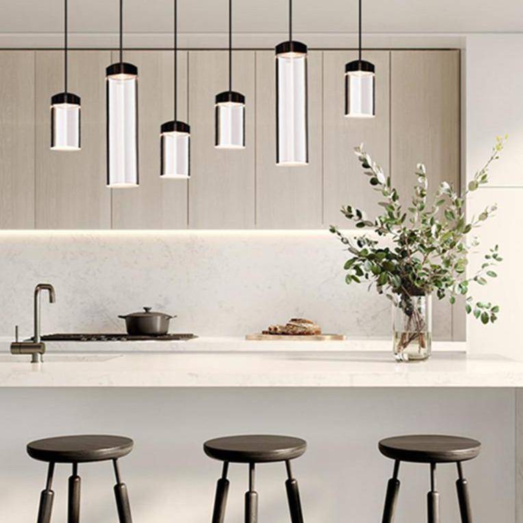Suspension design cylindre en verre de plusieurs longueur - vue 3 sur 10