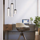 Suspension design cylindre en verre de plusieurs longueur