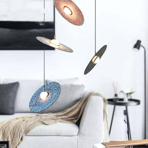 Suspension design disque style terrazzo Satellite - vue 3 sur 7