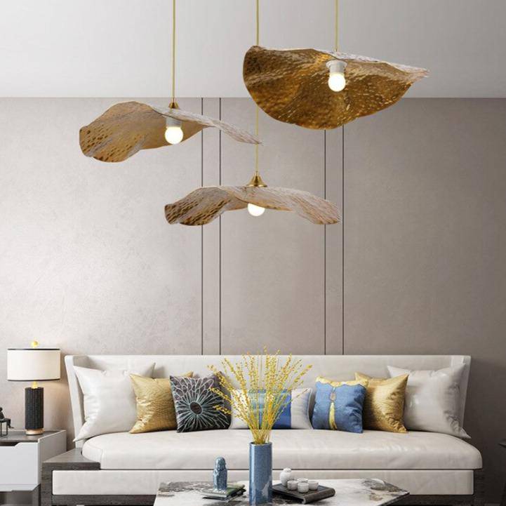 Suspension design feuille de lotus style chinois - vue 4 sur 8