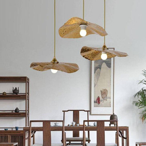 Suspension design feuille de lotus style chinois - vue 6 sur 8