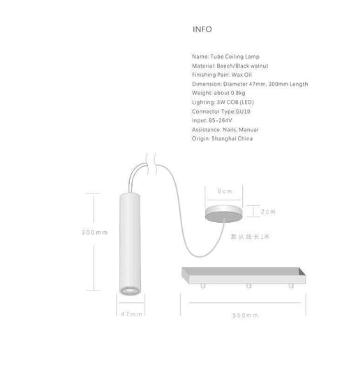 Suspension LED design cylindrique en bois de plusieurs teinte - vue 5 sur 5