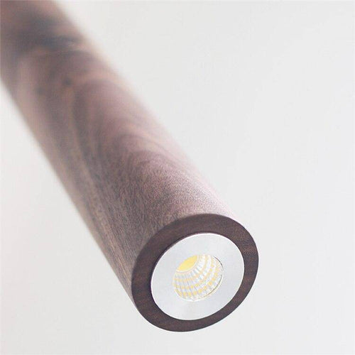 Suspension LED design cylindrique en bois de plusieurs teinte - vue 3 sur 5