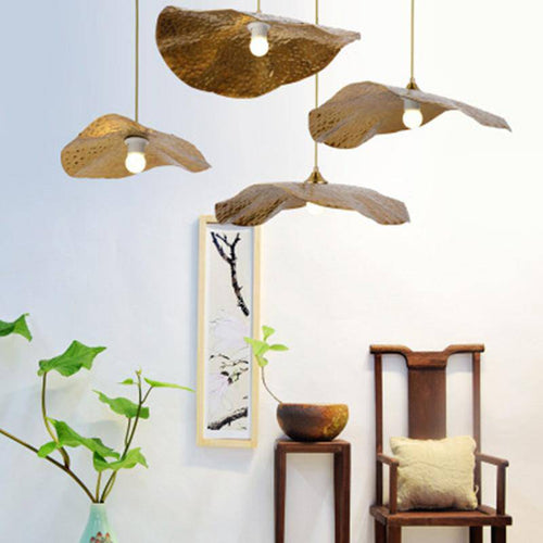 Suspension design feuille de lotus style chinois - vue 3 sur 8