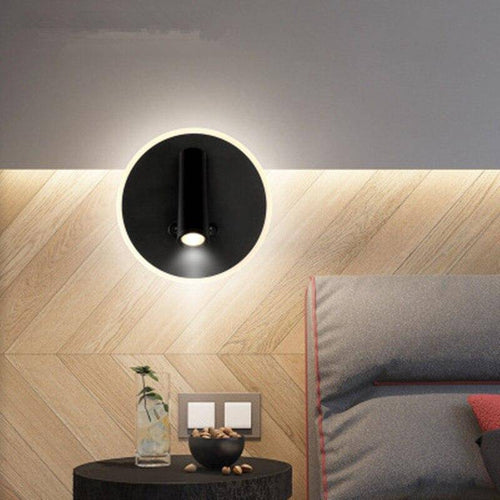 Applique murale à spot LED cylindrique orientable et interrupteur - vue 3 sur 3