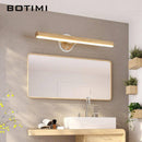 Applique moderne LED allongée en bois pour miroir style Sconce