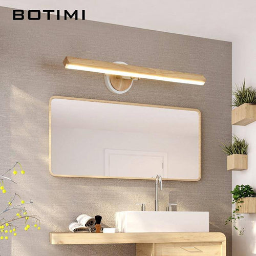Applique moderne LED allongée en bois pour miroir style Sconce - vue 3 sur 5