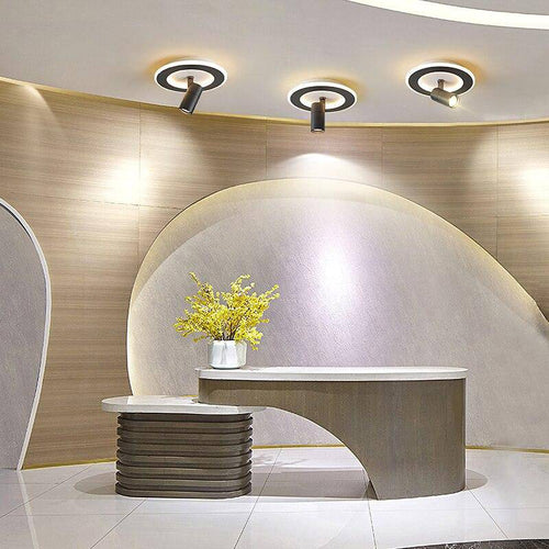 Plafonnier circulaire LED en métal noir Mosko - vue 2 sur 4