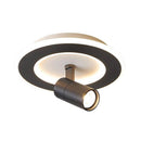 Plafonnier circulaire LED en métal noir Mosko