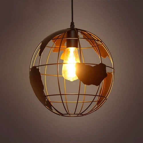 Suspension design LED en forme de globe industriel style Terra - vue 2 sur 3