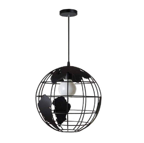 Suspension design LED en forme de globe industriel style Terra - vue 3 sur 3