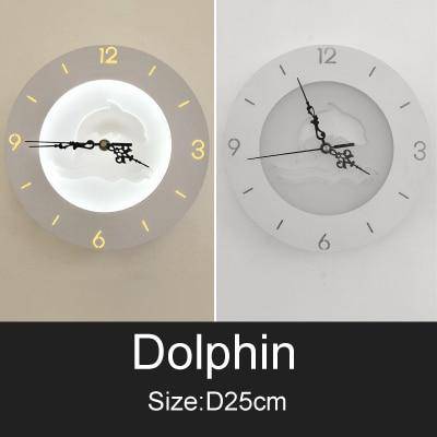 Horloge murale ronde style moderne aux motifs animaux 25cm - vue 6 sur 8