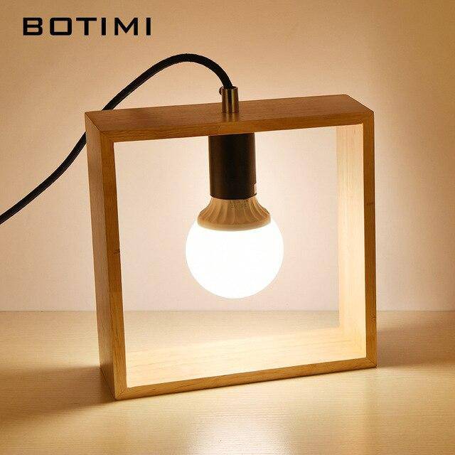 Lampe à poser design LED en bois aux formes géométriques Boti - vue 3 sur 5