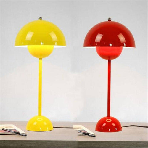 Lampe de bureau moderne LED en métal coloré avec abat-jour arrondi - vue 4 sur 8