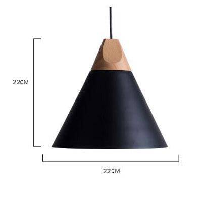 Suspension en bois et aluminum en forme de cone - vue 4 sur 14