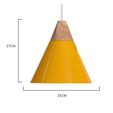 Suspension en bois et aluminum en forme de cone - vue 9 sur 14