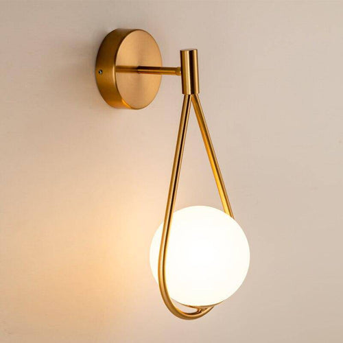 Applique murale design LED doré avec boule blanche Sconce - vue 5 sur 7