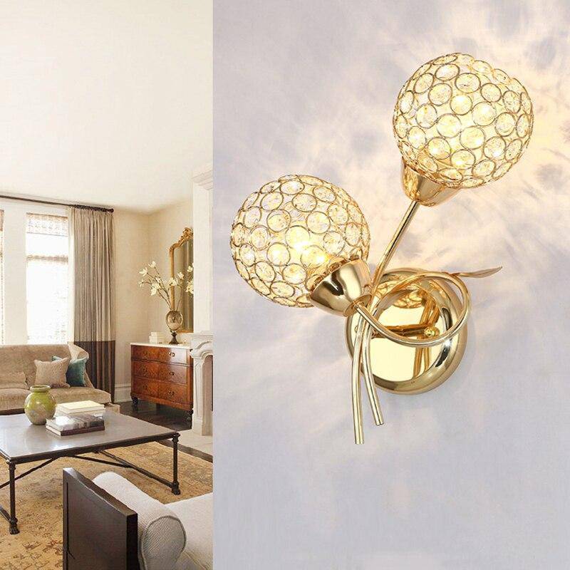 Applique murale design à LED avec double abat-jour en verre cristal Rétro - vue 2 sur 5