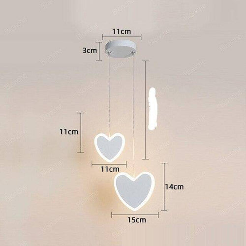 Suspension rose ou blanche LED avec des formes différentes pour les enfants - vue 9 sur 10