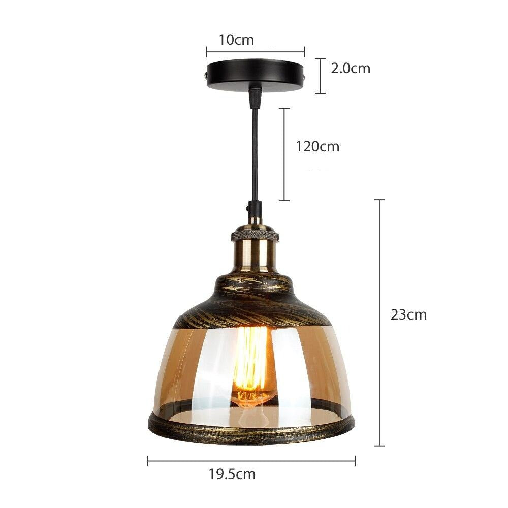 Suspension LED vintage avec abat-jour en verre fumé Palezzi - vue 4 sur 4