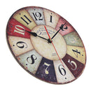 Horloge murale ancienne ronde style vintage en bois Rustic