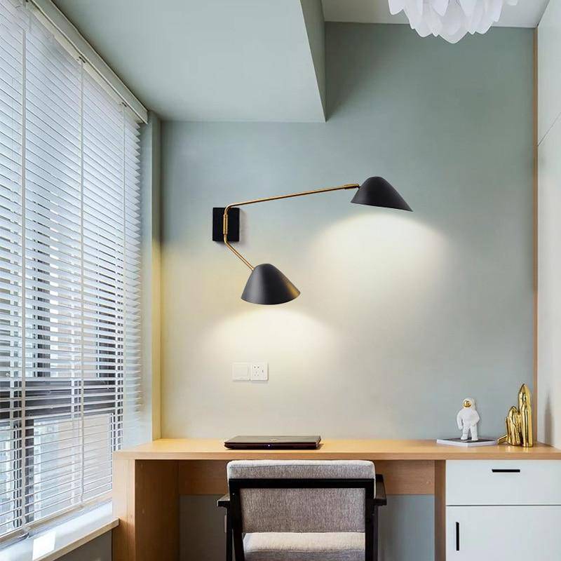Applique murale design LED noire avec abat-jour en métal Home - vue 4 sur 7