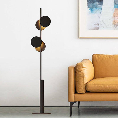 Lampadaire design moderne LED en métal avec formes circulaires - vue 3 sur 6