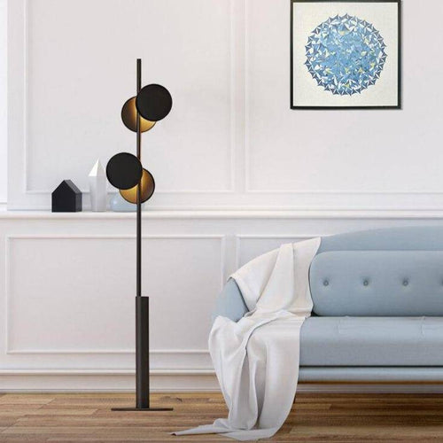 Lampadaire design moderne LED en métal avec formes circulaires - vue 6 sur 6