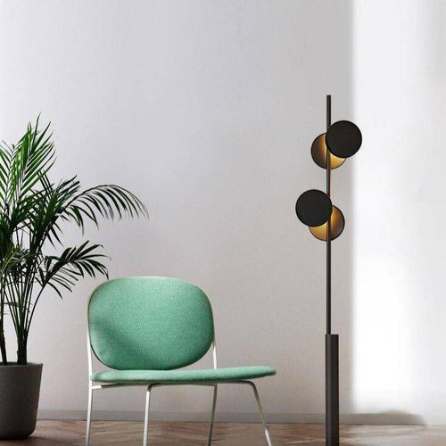 Lampadaire design moderne LED en métal avec formes circulaires - vue 4 sur 6