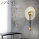 Applique murale design LED avec cercle doré et disque en verre Sconce