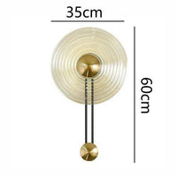 Applique murale design LED avec cercle doré et disque en verre Sconce