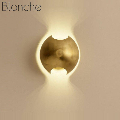 Applique murale design LED arrondie en métal doré Art - vue 3 sur 6