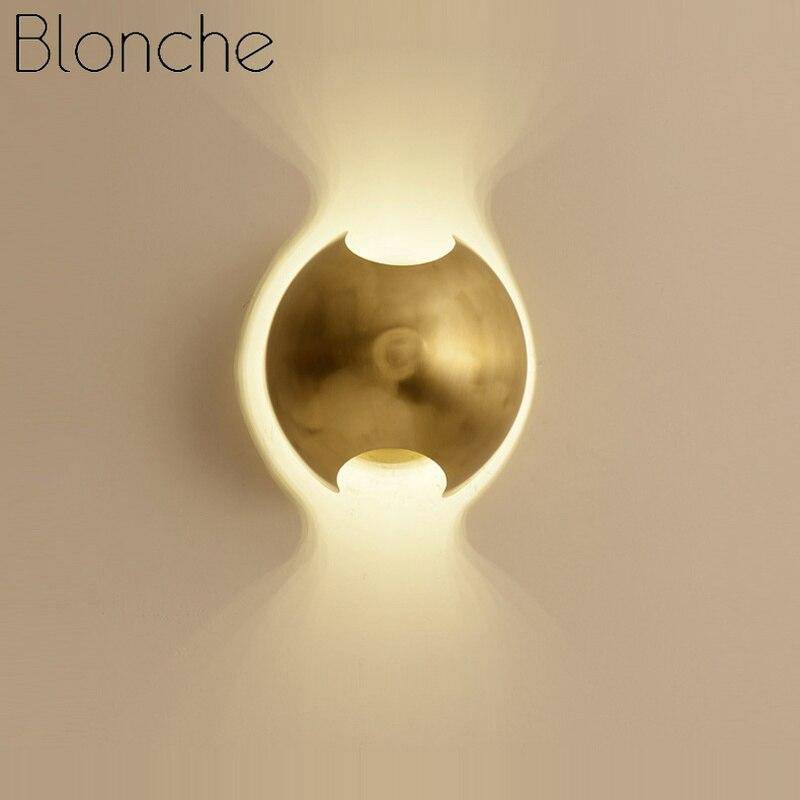 Applique murale design LED arrondie en métal doré Art - vue 2 sur 6