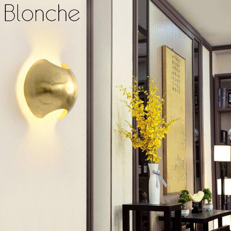 Applique murale design LED arrondie en métal doré Art - vue 5 sur 6