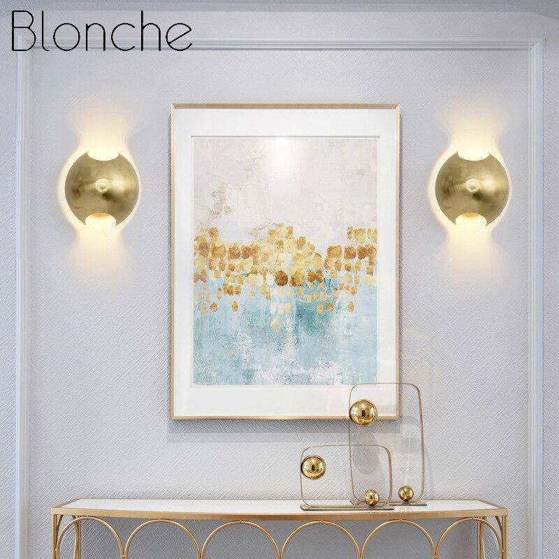 Applique murale design LED arrondie en métal doré Art - vue 4 sur 6