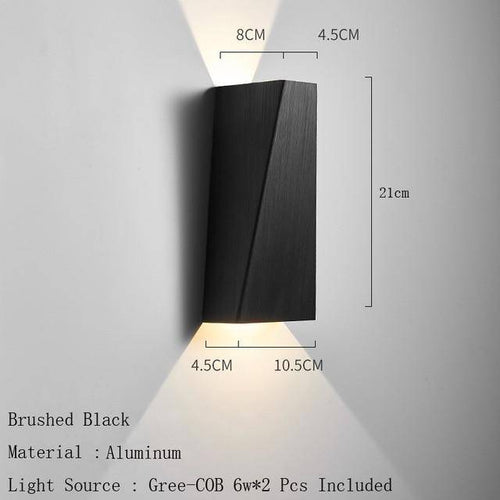 Applique murale design à LED en métal brossé style géométrique - vue 15 sur 18