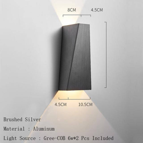 Applique murale design à LED en métal brossé style géométrique - vue 17 sur 18