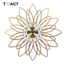 Horloge murale en forme de fleur en métal doré 54cm Extra