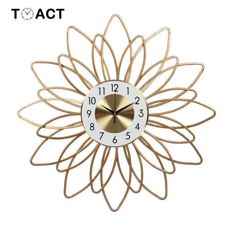 Horloge murale en forme de fleur en métal doré 54cm Extra - vue 5 sur 5