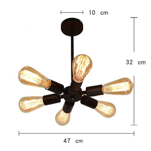 Lustre industriel LED style américain en métal Ludaya - vue 8 sur 8