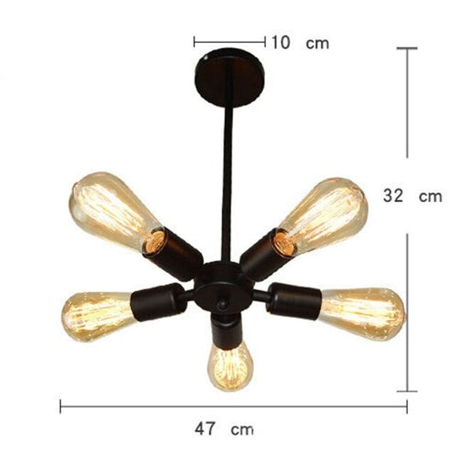 Lustre industriel LED style américain en métal Ludaya - vue 9 sur 8