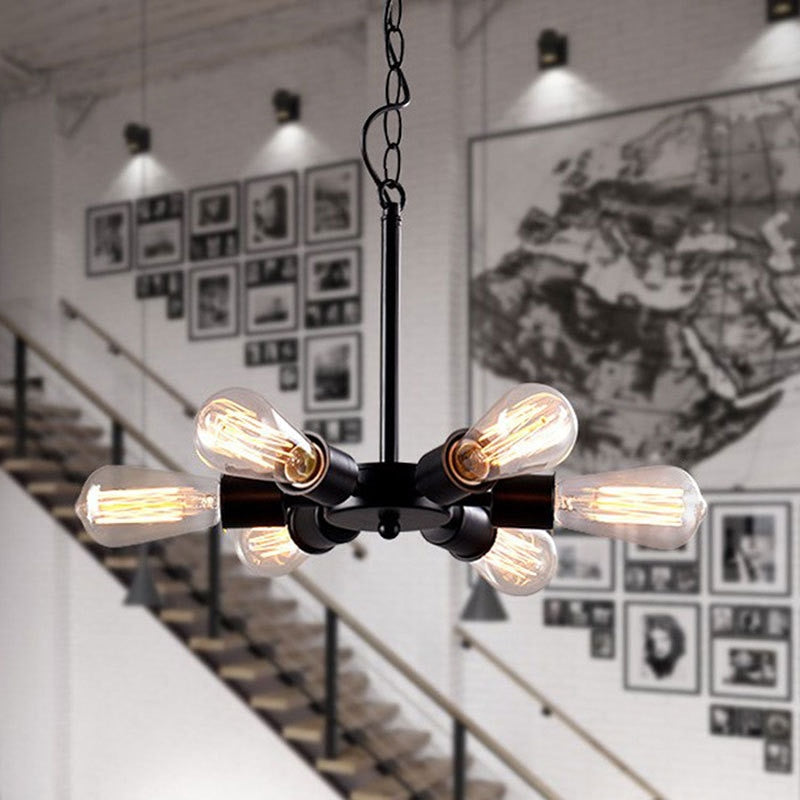Lustre industriel LED style américain en métal Ludaya - vue 4 sur 8
